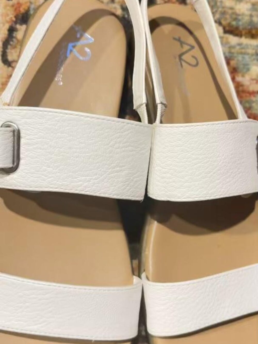A2 by Aerosoles White Strappy Slingback Wedge Sandals Comfort Shoes Size 8